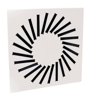 Anemostat wirowy kasetonowy 600x600mm 24 sloty