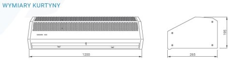 Kurtyna powietrzna ferono FK120E 120cm 8kW - 230V